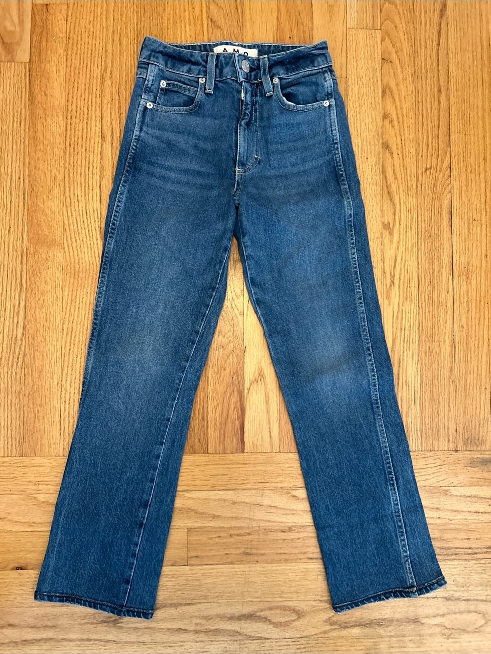 AMO Straight-Leg Denim Jeans in Blue